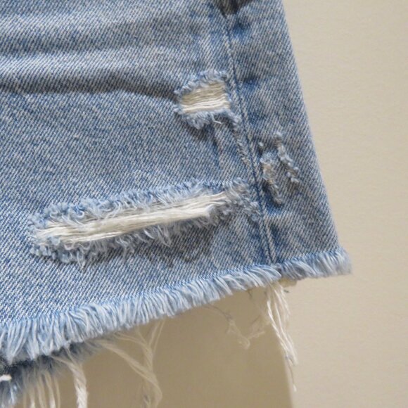 AGOLDE Parker Long Shorts in Swapmeet Light Denim Boho Distressed Casual 23 NWT - Picture 7 of 11